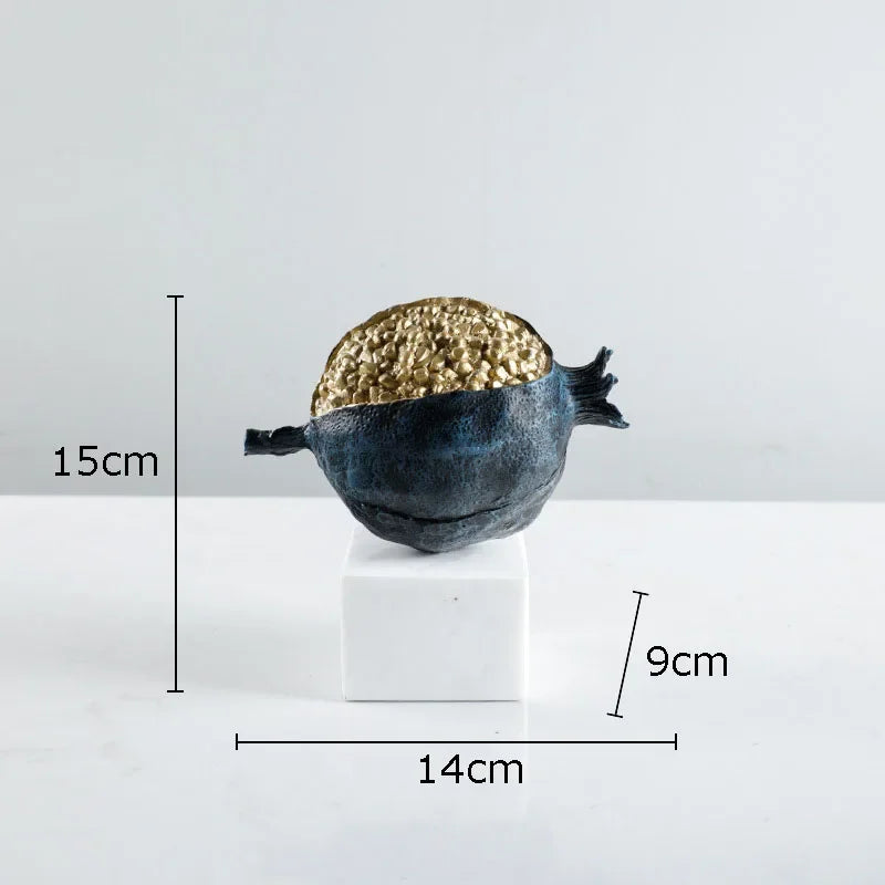 Decoración de escritorio DecorBites™ Escultura de granada dorada