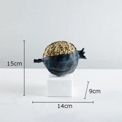 Decoración de escritorio DecorBites™ Escultura de granada dorada