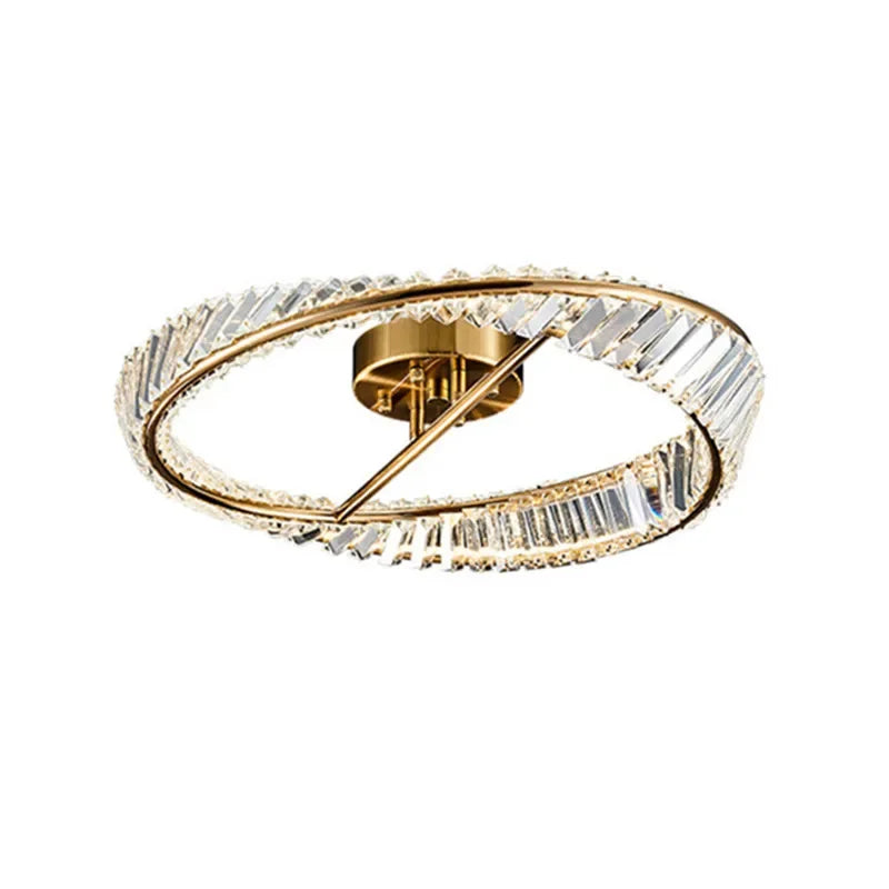 DecorBites™ Gold Metal LED Dimmable Ceiling Light with K9 Crystals