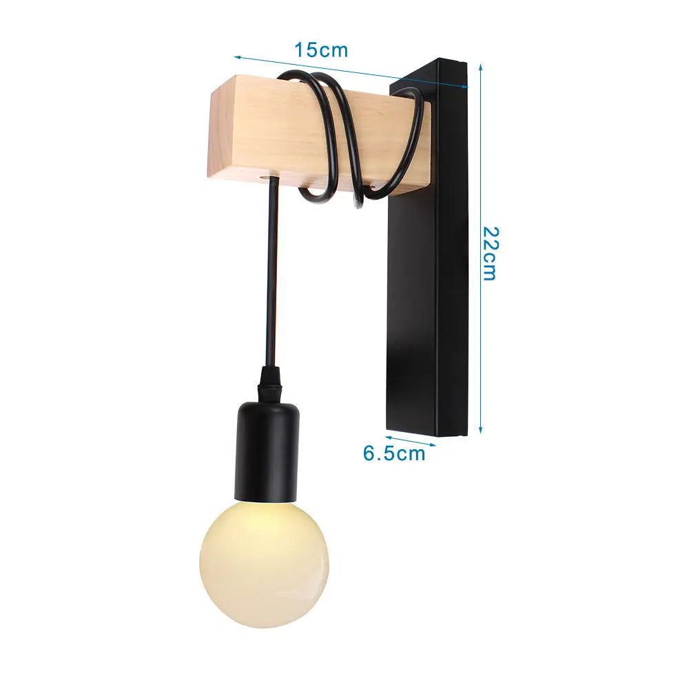Decorbites™ Loft Amerikanisches Eisenholz Wandarmleuchte Vintage Käfigschutz Lampenschirm Armatur