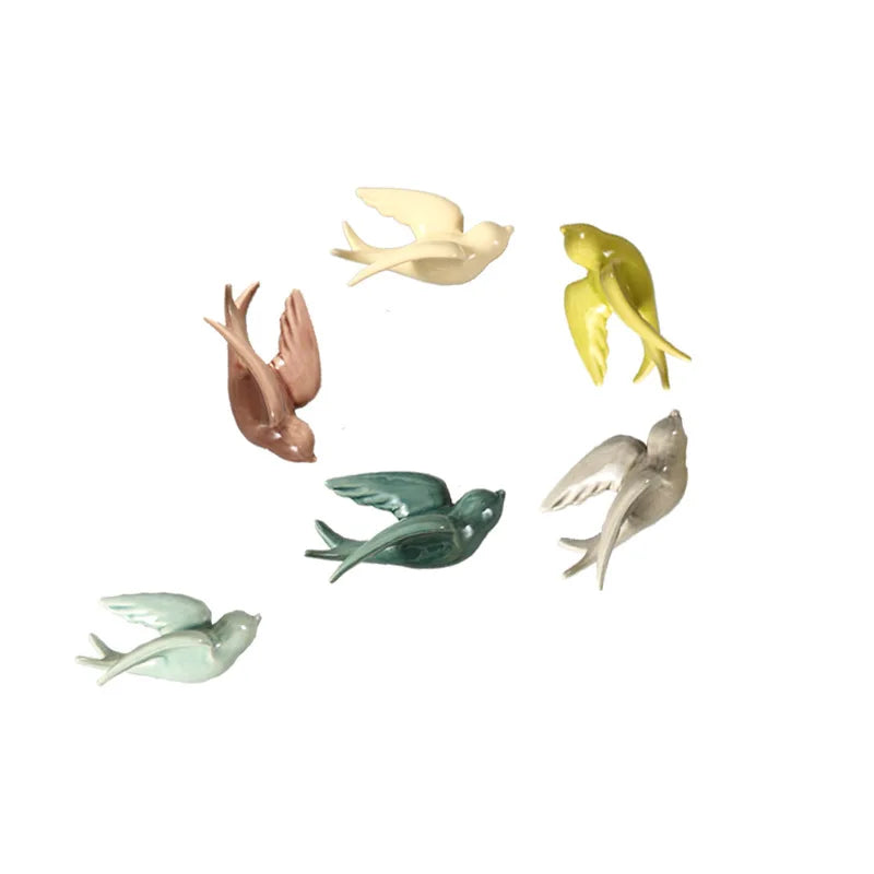DecorBites™ Flying Bird Ceramic Wall Ornament Simulation Room Decoration Indoor Accent