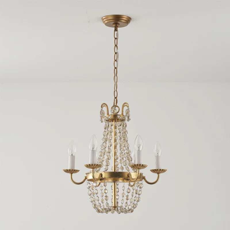 DecorBites™ Crystal Chandelier: Elegant Iron Art Pendant for Dining Room, Living Room, and More