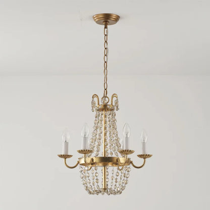DecorBites™ Crystal Chandelier: Elegant Iron Art Pendant for Dining Room, Living Room, and More