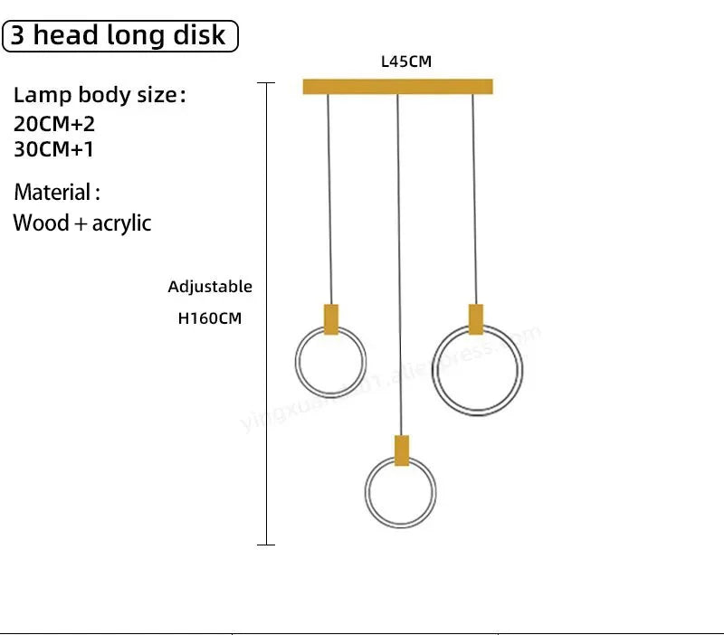 DecorBites™ LED Wooden Staircase Chandelier Ceiling Lights - Modern Hanging Pendant Lamps