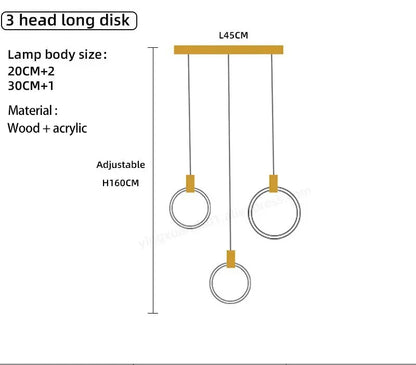 DecorBites™ LED Wooden Staircase Chandelier Ceiling Lights - Modern Hanging Pendant Lamps