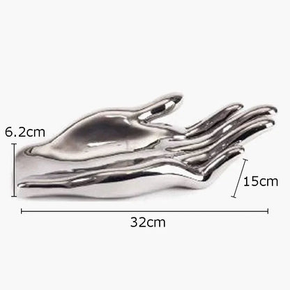 DecorBites™ Hand Palm Ceramic Fruit Plate Tray Home Decor