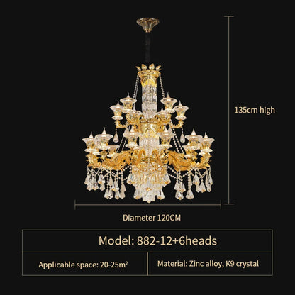 DecorBites™ Crystal Chandelier: Modern, Simple Luxury Lighting for Living Room, Restaurant, Home