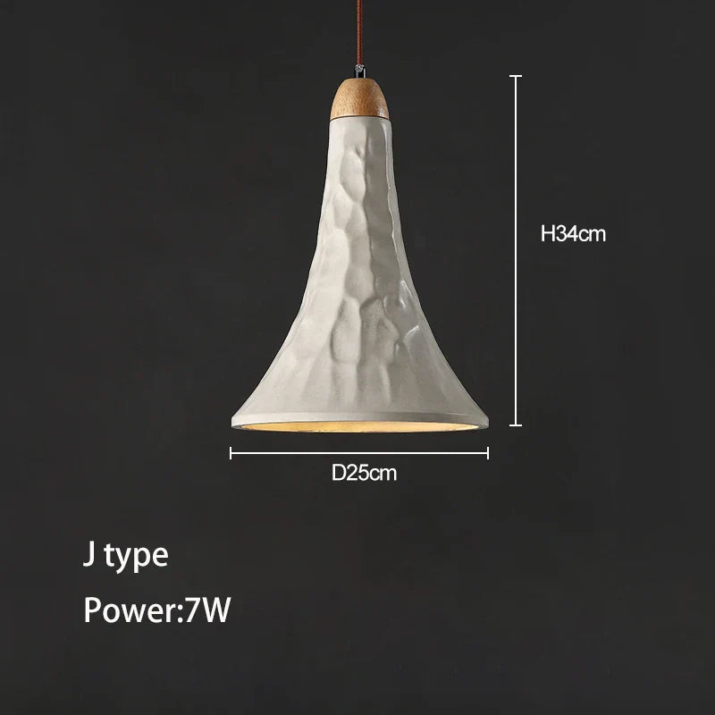 Lámpara de techo colgante alta de hormigón DecorBites™ para dormitorio, restaurante y bar.