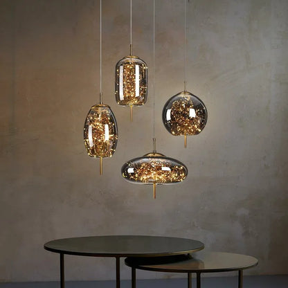Nordic Star Glass Pendant Light With Long Cord