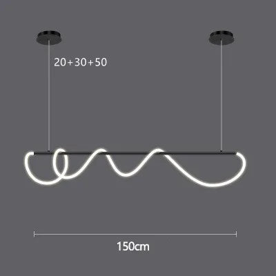 Decorbites™ Gold Schwarz LED Kronleuchter Modern Minimalistischer Pendel für Heimdekoration Beleuchtung