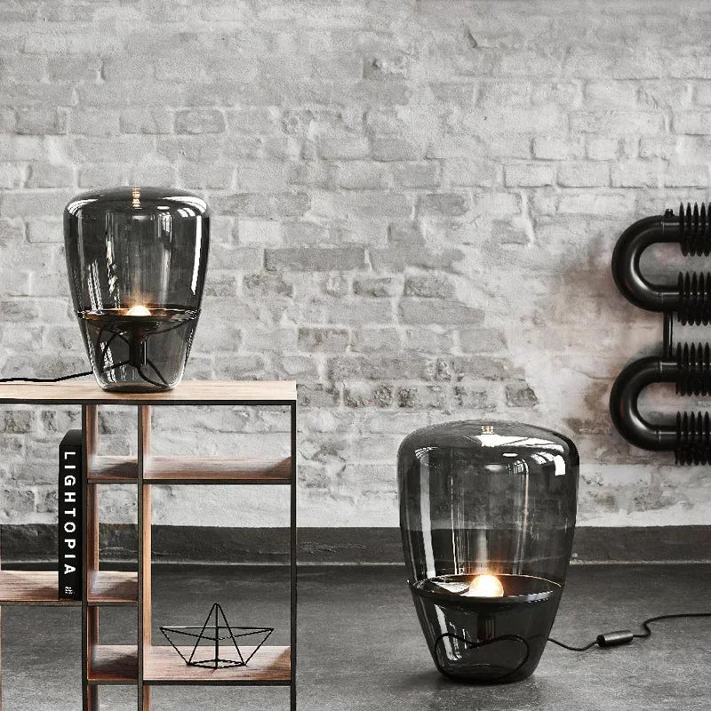 مصباح طاولة زجاجي على شكل بالونات من DecorBites™، إضاءة مكتب LED نورديك، مناسب لديكور المنزل والمكتب