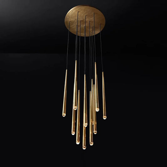 DecorBites™ Gold Copper Chandelier for Living Room, Staircase, Foyer, Dining Room, Cafe, Bar