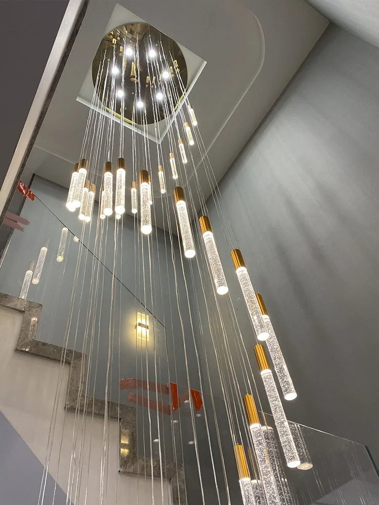 DecorBites™ Large Luxury Crystal LED Chandelier for Living Room - Custom Hanging Lamps