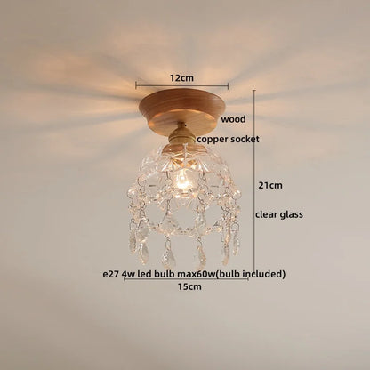 DecorBites™ Glass Wood LED Ceiling Light Modern Ceiling Lamp