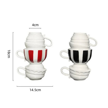 DecorBites™ Cartoon Folding Cup Vase Ceramic Flowerpot with Handle - Home Decor & Handicrafts