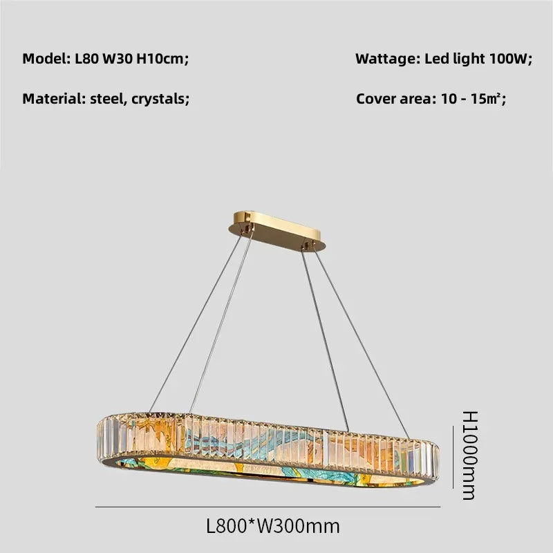 DecorBites™ Circle Steel LED Pendant Chandelier, Modern Dimmable Lighting for Living Room Home Decor
