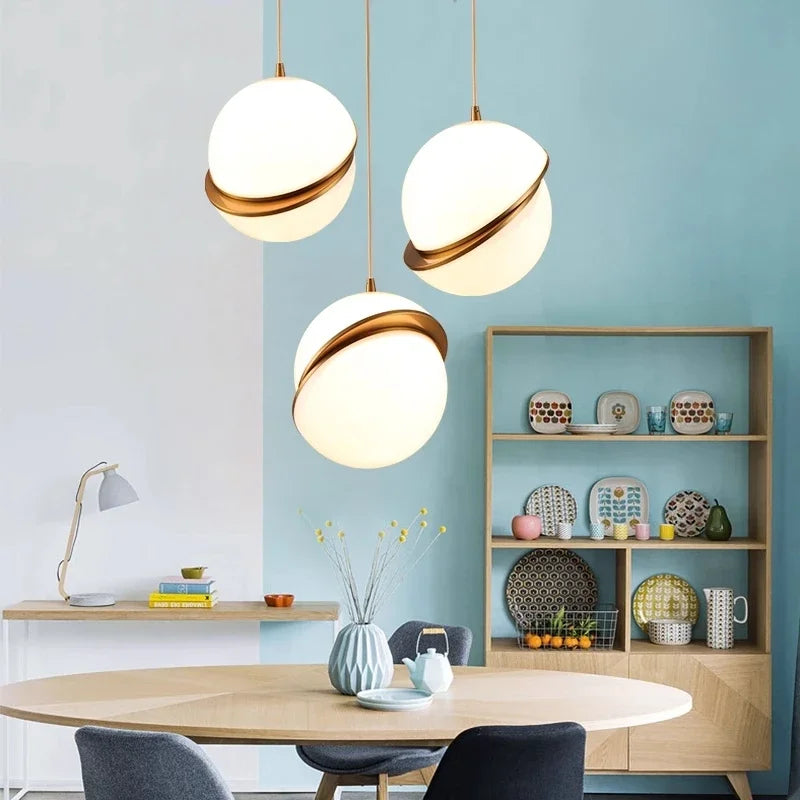 DecorBites™ Golden Ball Pendant Light | Nordic Style Dining Room Chandelier