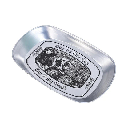 DecorBites™ Christmas Fruit Tray Santa Claus Snowman Print Decorative Plate