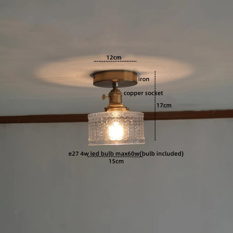 Green Glass Ceiling Lamp