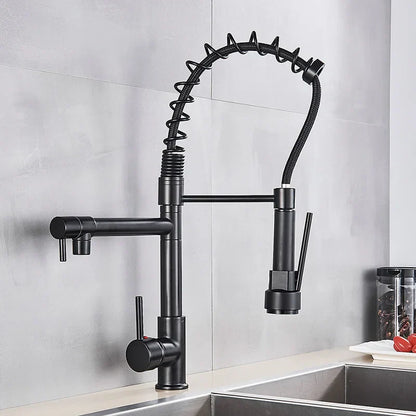 DecorBites™ Kitchen Faucet Pull Out Dual Spout Single Handle Mixer Tap 360 Rotation
