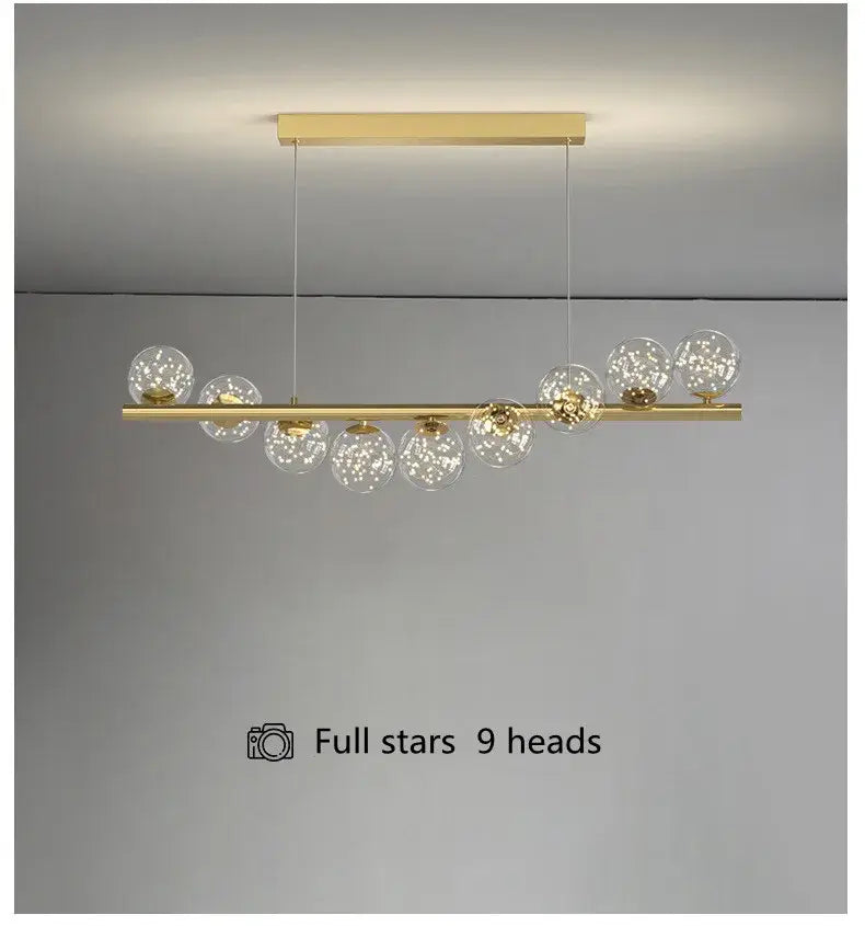 DecorBites™ Modern LED Glass Chandelier for Dining Room