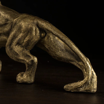 Figura DecorBites™ del Rey León Dorado: Estatua decorativa moderna para oficina y hogar
