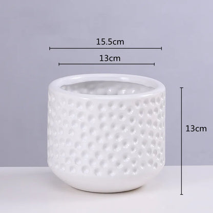 DecorBites™ Gold Ceramic Flower Pot Succulent Vase Terrarium Plant Pots for Home Balcony Decor