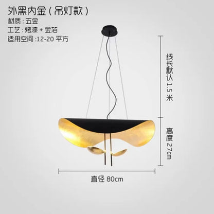 DecorBites™ Gold Texture LED Pendant Lights: Modern Living Room Bedroom Hanging Lamps