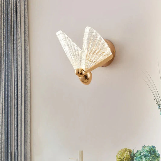 Lámpara de pared LED con forma de mariposa DecorBites™: Iluminación moderna nórdica para interiores, ideal para sala de estar, escaleras y dormitorio.