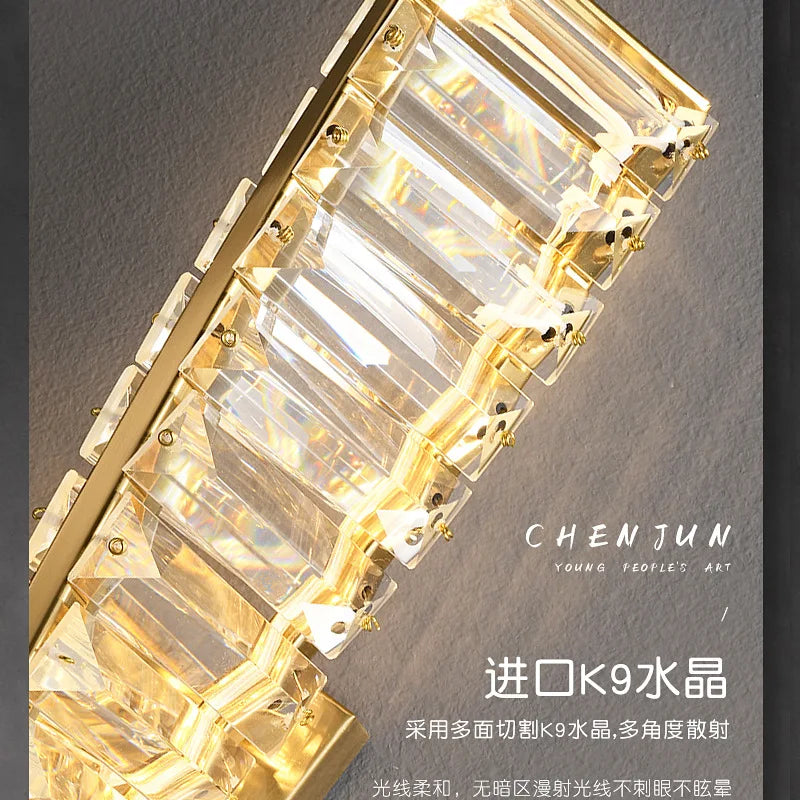 DecorBites™ Dimmable Crystal Wall Sconce | Luxury Gold Steel Light Fixture