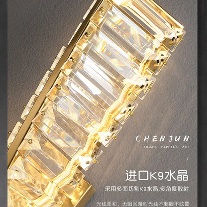 DecorBites™ Crystal Gold Wall Lamp Dimmable Steel Sconces Luxury Indoor Light Fixture