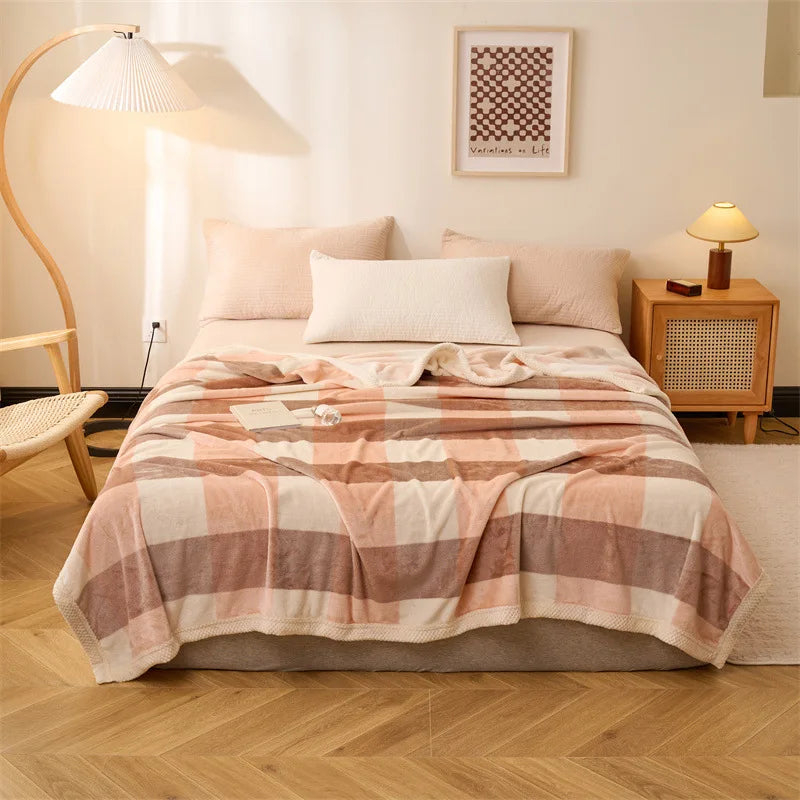 DecorBites™ Japanese Milk Velvet Blanket: Soft, Thick, and Cozy for All Seasons