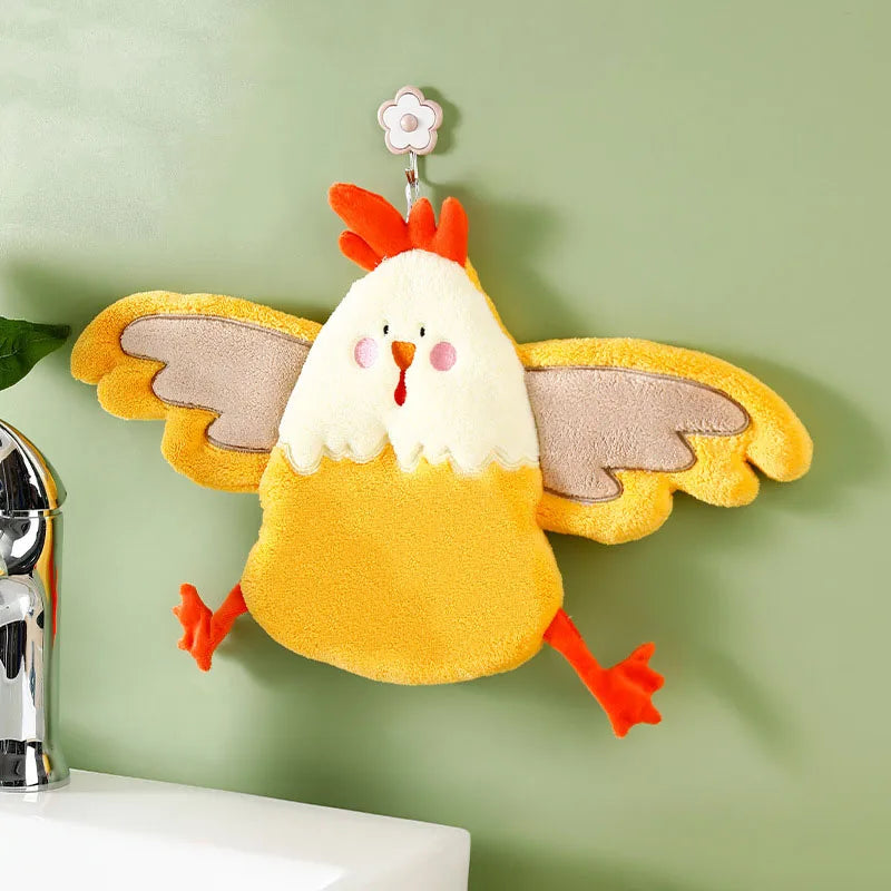 منشفة يد مخملية مرجانية بتصميم كرتوني من DecorBites™