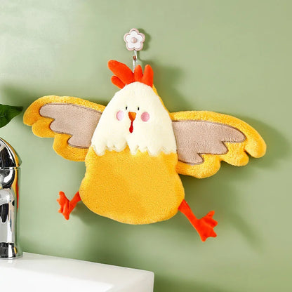 منشفة يد مخملية مرجانية بتصميم كرتوني من DecorBites™