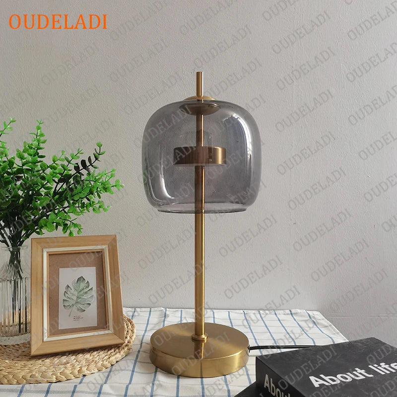 DecorBites™ Gold Glass LED Desk Lamp for Modern Luxury Home Decor