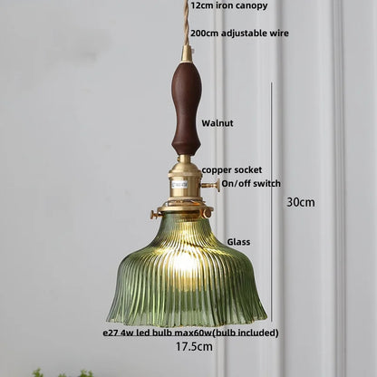 DecorBites™ Clear Glass LED Pendant Lights with Copper Knob Switch for Dining Room