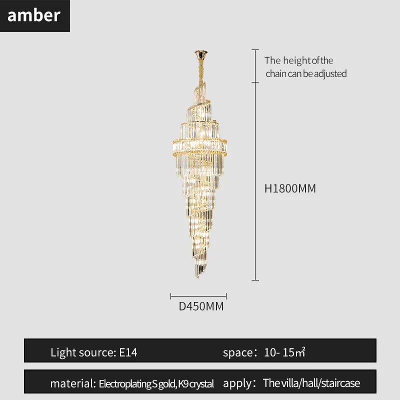 DecorBites™ K9 Deluxe Crystal Pendant Chandelier: Dazzling LED Ceiling Light for Modern Elegance