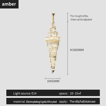 DecorBites™ K9 Deluxe Crystal Pendant Chandelier: Dazzling LED Ceiling Light for Modern Elegance