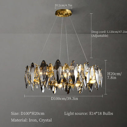 DecorBites™ Crystal Chandelier: Elegant Ceiling Hanging Light for Living Room & Dining Table