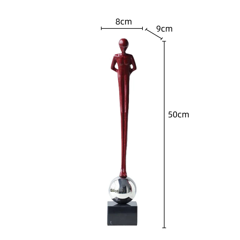 ديكور بايتس™ - تمثال معدني لشخصية المفكر التجريدي - منحوتة بورتريه - ديكور منزلي