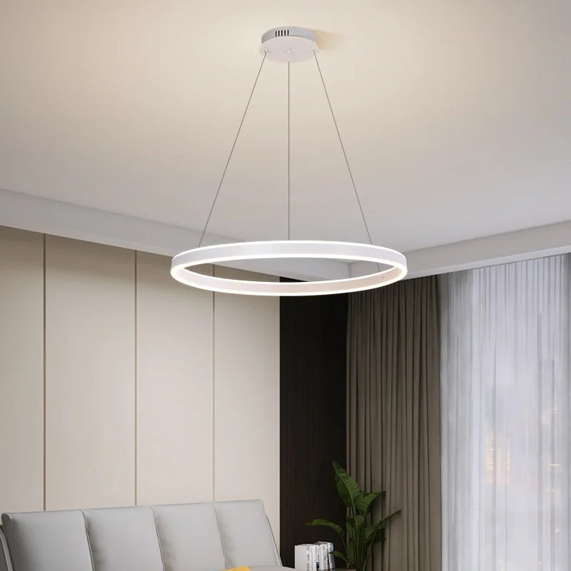 DecorBites™ Circle Pendant Chandelier Dimmable LED Lights for Modern Living Room