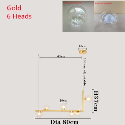 DecorBites™ Double Glass Shade Pendant Light: Nordic Minimalist Design, LED Lamp for Living Room, Restaurant