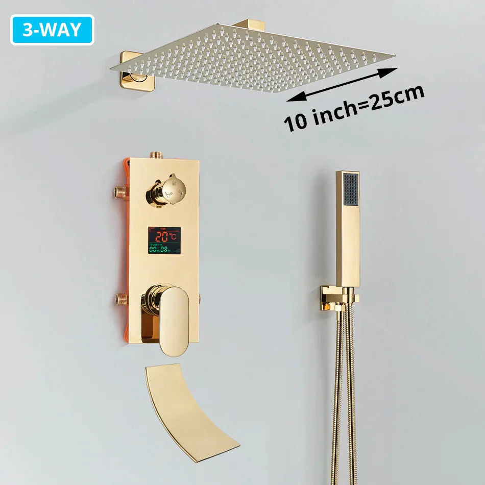 Gold Digital Shower Set