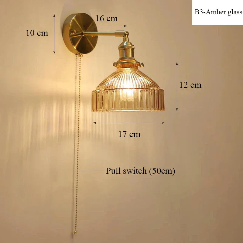 DecorBites™ Glass Shade LED Wall Lamp for Luxury Living Room Decor