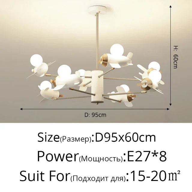 DecorBites™ Helicopter Chandeliers: Indoor Hanging Lights for Kids' Bedrooms and Living Rooms