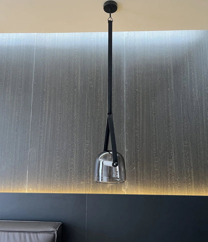 Lámpara colgante de cristal DecorBites™ con revestimiento de cuero para cocina, sala de estar y dormitorio.