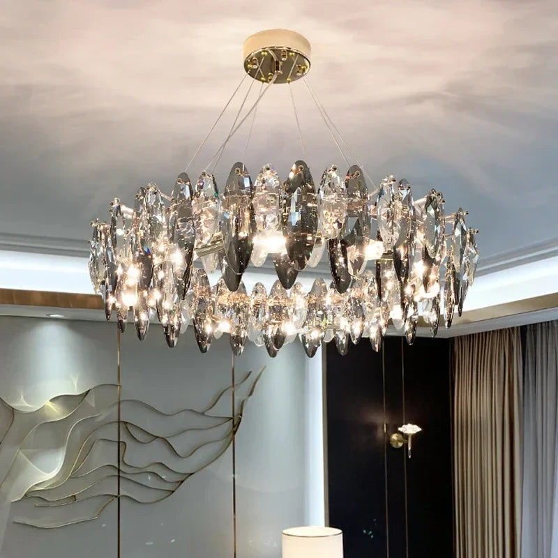 DecorBites™ Crystal Ceiling Chandelier LED Modern Luxury Lighting for Living Dining Bedroom