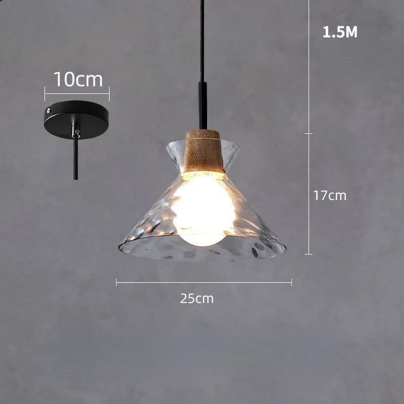 DecorBites™ Clear Glass Pendant Lamp with LED Lights for Home Decor