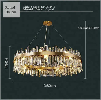 DecorBites™ Crystal LED Chandelier for Luxurious Living & Dining Spaces