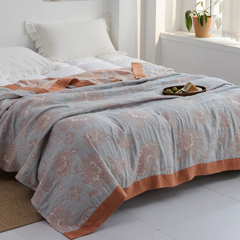 Manta de algodón y gasa DecorBites™ - Cubrecama suave y acogedor para todas las estaciones